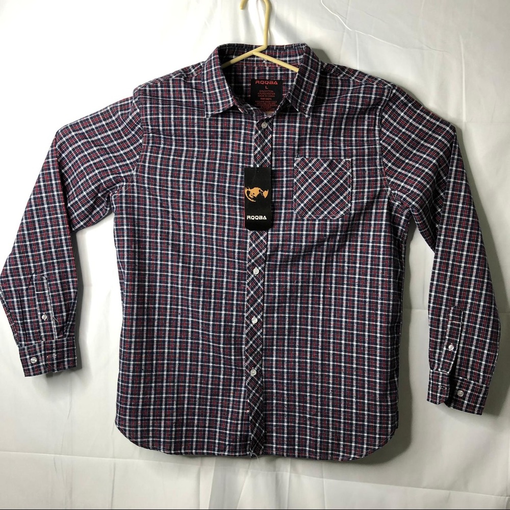 🍪RQQBA Mens Long Sleeve Button Front Shirt🍪